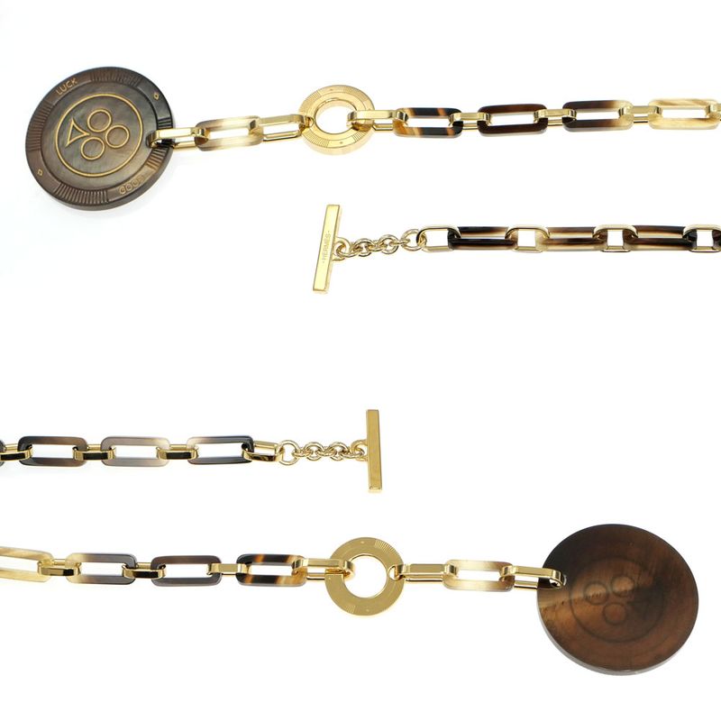 Hermes Necklace Faites Vos Jeux Buffalo Horn Long Pendant — view 8