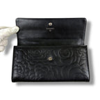 Chanel Camellia Long Wallet Bifold CC Logo Black — view 5
