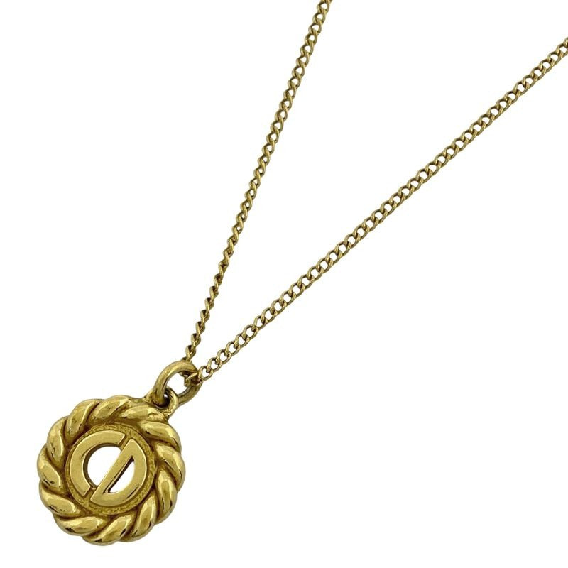 Christian Dior Logo Necklace Round CD GP — view 2