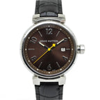 Louis Vuitton Tambour Date Brown SS Quartz Watch
