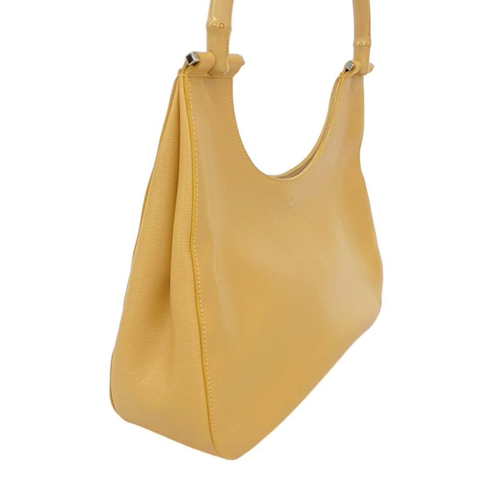 Gucci Handbag Bamboo 001 Leather Beige Silver — view 2