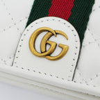Gucci Sherry Line GG Quilted Compact Wallet White Leather Bifold — view 8