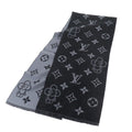 Louis Vuitton Scarf Monogram Vivienne Wool Black Gray Winter