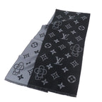 Louis Vuitton Scarf Monogram Vivienne Wool Black Gray Winter