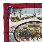 Hermes Scarf Silk Carre 90 Lhiver en Poste Winter Mail Red — view 2