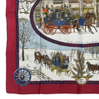 Hermes Scarf Silk Carre 90 Lhiver en Poste Winter Mail Red — view 4