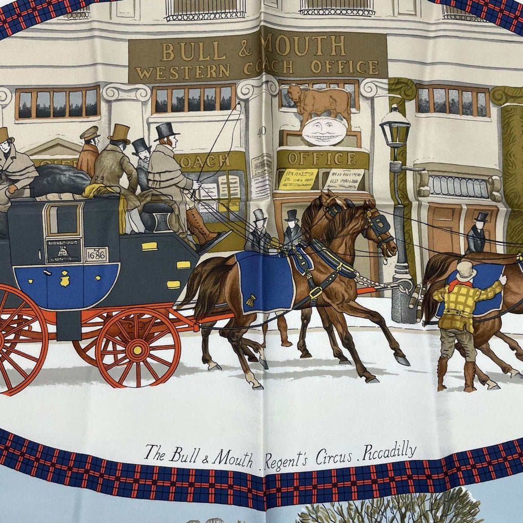 Hermes Scarf Silk Carre 90 Lhiver en Poste Winter Mail Red — view 7