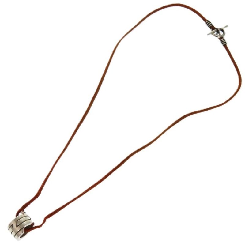 Hermes Move Ashes Necklace Italique Silver 925 Orange 0830 Choker — view 4