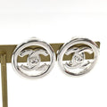 Chanel Earrings Coco Mark Turnlock Plated Silver 97