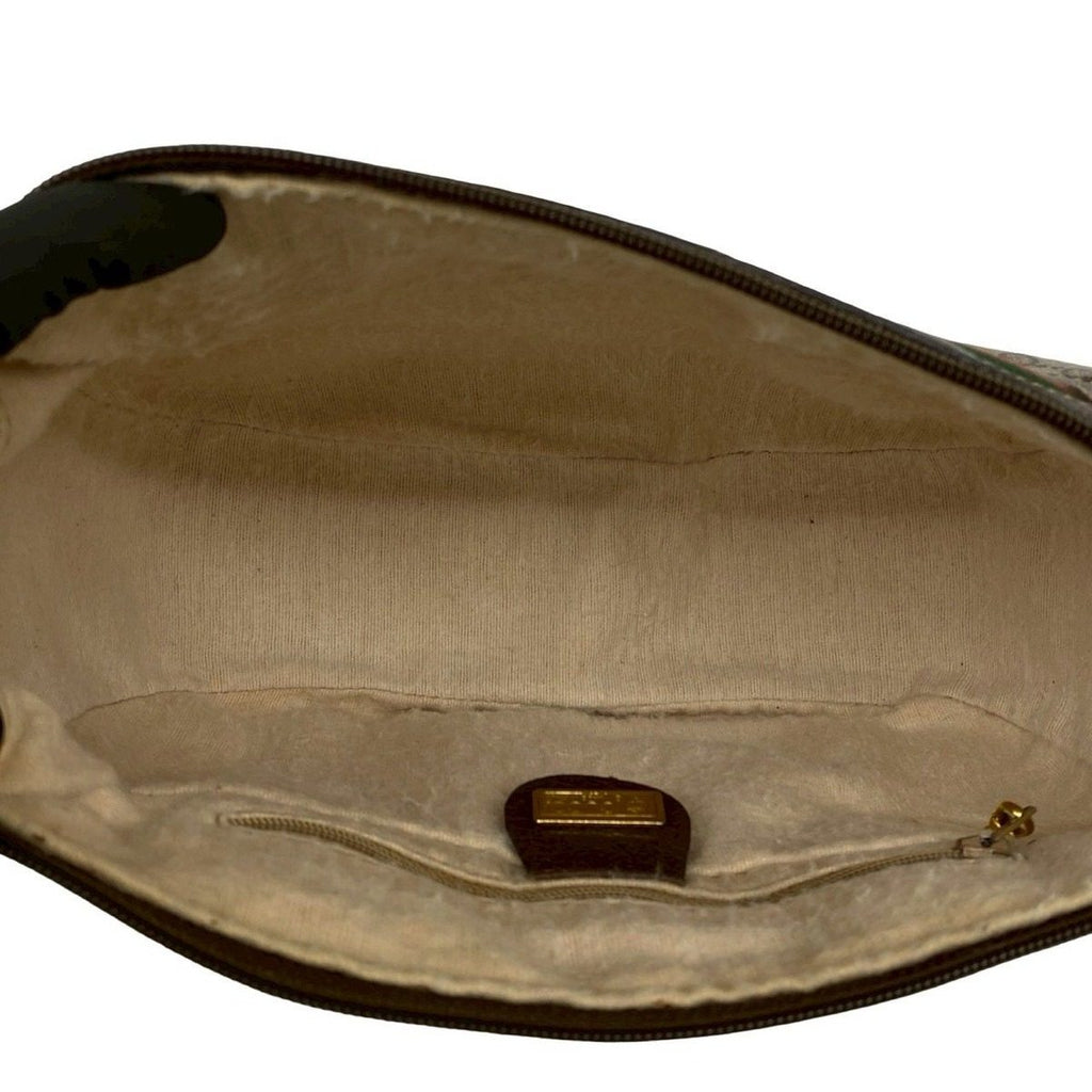 Gucci Vintage Sherry Line GG Logo Leather Shoulder Bag Brown — view 9