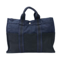 Hermes Tote Fourre Tout MM Canvas Navy Black Everyday Use