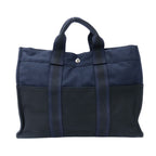 Hermes Tote Fourre Tout MM Canvas Navy Black Everyday Use