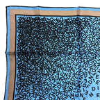Fendi Scarf 100% Silk Logo Blue — view 3