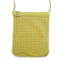 Hermes Tudu Punching Pochette Yellow Silver Hardware Shoulder Bag