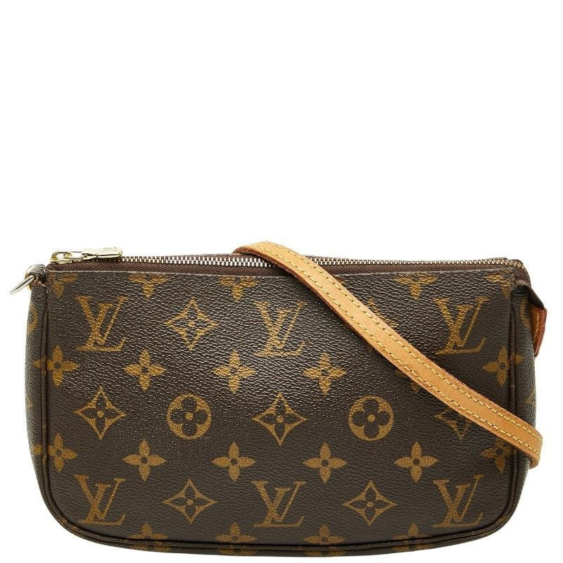 Louis Vuitton Monogram Pochette Brown Leather