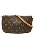 Louis Vuitton Monogram Pochette Brown Leather