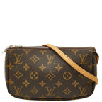 Louis Vuitton Monogram Pochette Brown Leather