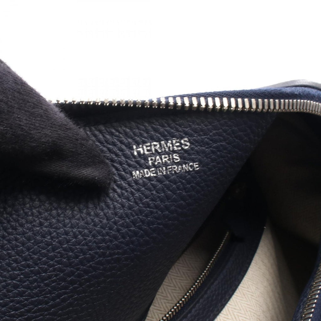 Hermes Handbag Warago Cabin 35 Breunuit Leather Blue Nuit Navy — view 4