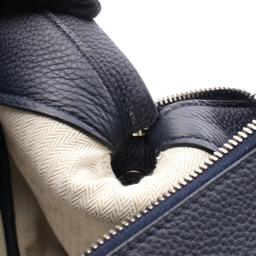 Hermes Handbag Warago Cabin 35 Breunuit Leather Blue Nuit Navy — view 6