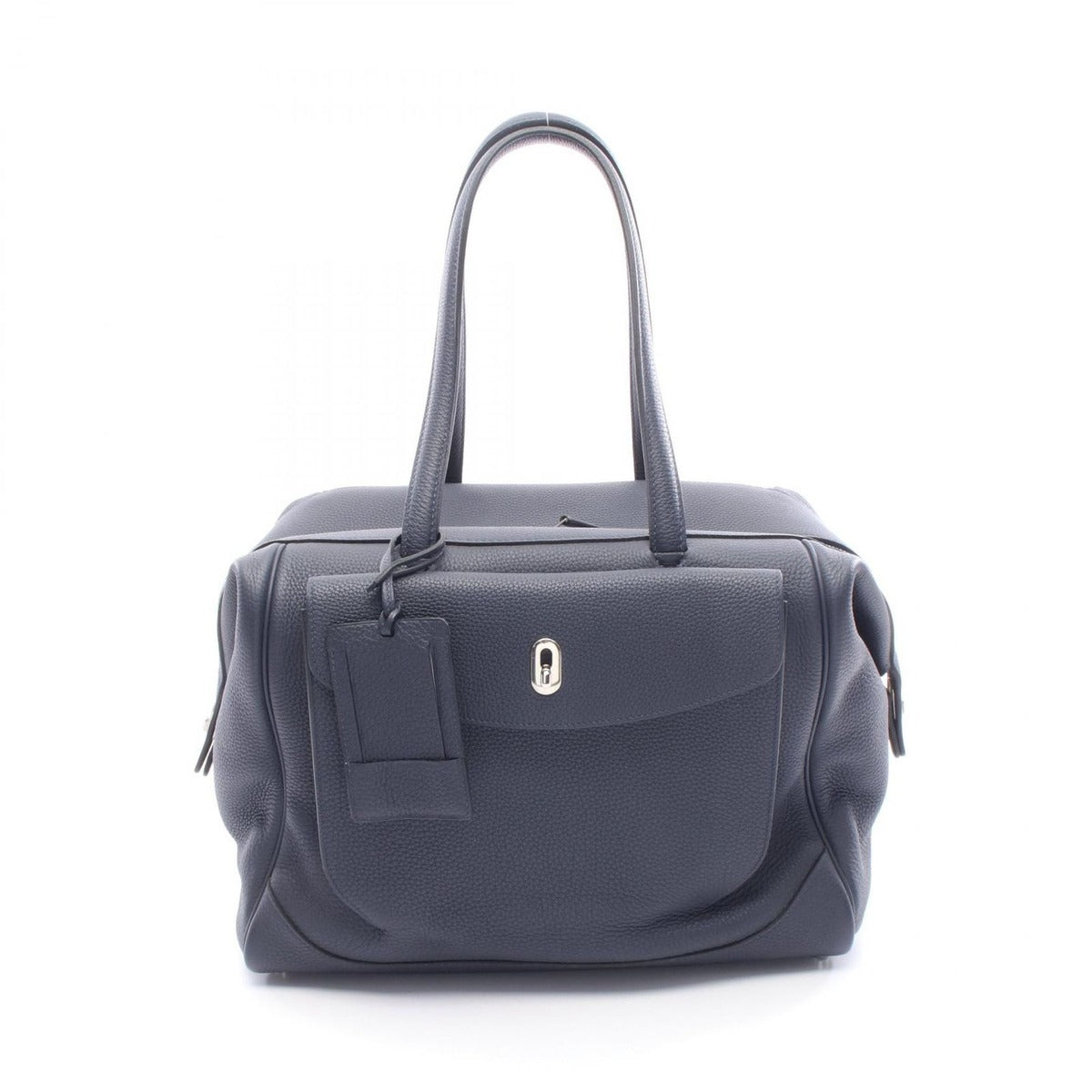 Hermes Handbag Warago Cabin 35 Breunuit Leather Blue Nuit Navy