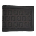 Fendi Bifold Wallet Zucca Leather Canvas Black