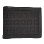 Fendi Bifold Wallet Zucca Leather Canvas Black
