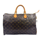 Louis Vuitton Speedy 40 Monogram Leather Brown Light Handbag Gold