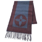 Louis Vuitton Scarf Wool Cashmere Navy Orange — view 2