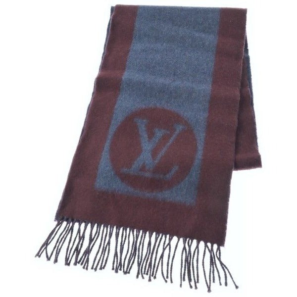 Louis Vuitton Scarf Wool Cashmere Navy Orange