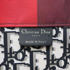 Christian Dior 19 AW Double L Canvas Check Tote Bag Red — view 5