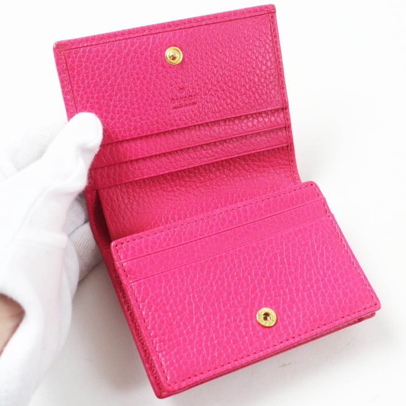 Gucci GG Marmont Leather Mini Wallet Bifold Shocking Pink — view 6