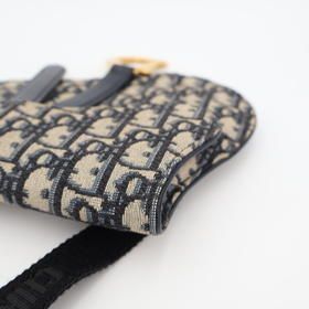 Christian Dior Oblique Saddle Waist Pouch Jacquard Navy — view 2