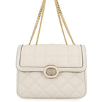 Gucci Shoulder Bag Deco Chain Bag Leather 2-Way White