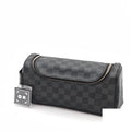 Louis Vuitton Toilet Pouch Travel Wide Tube Black Gray