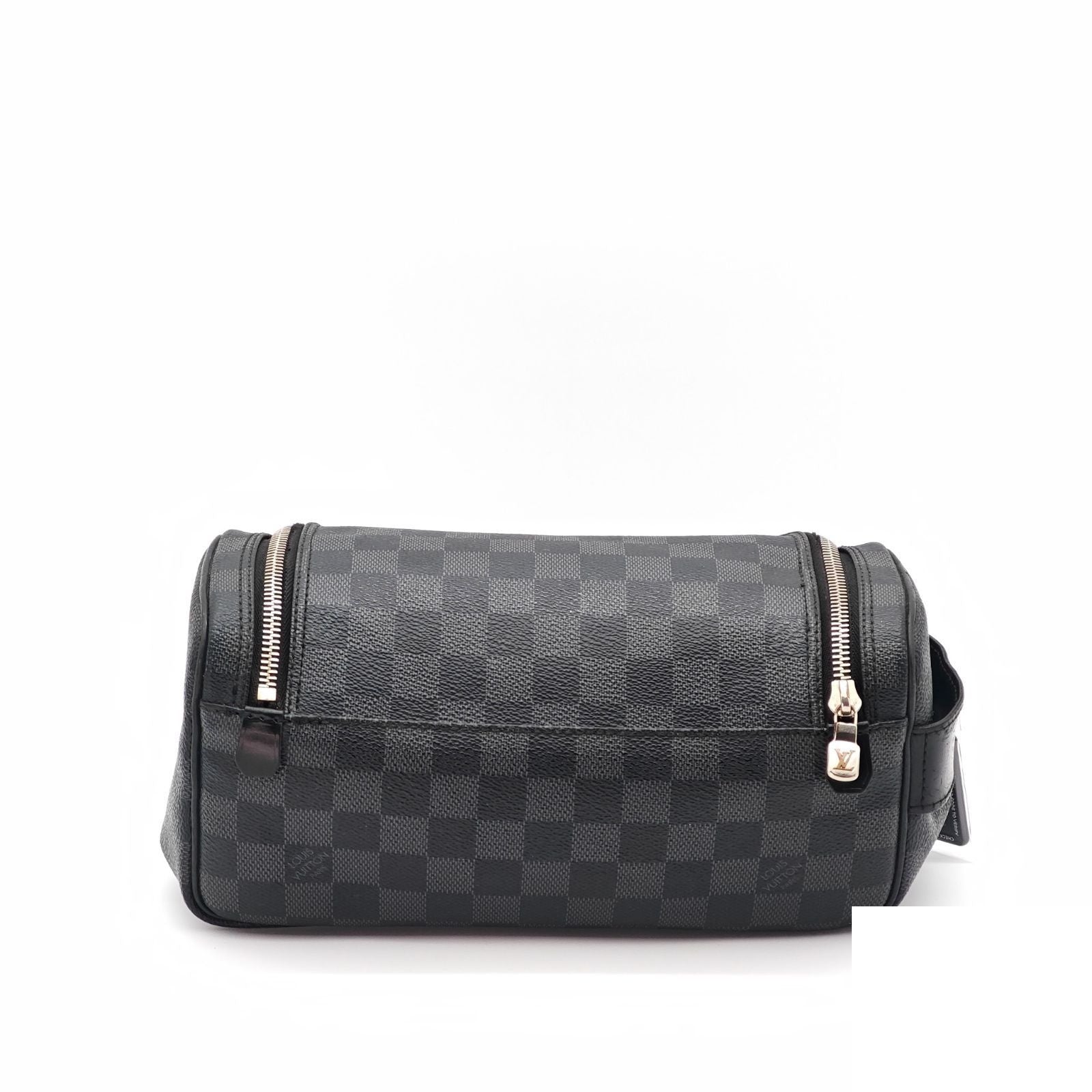 Louis Vuitton Toilet Pouch Travel Wide Tube Black Gray — view 3