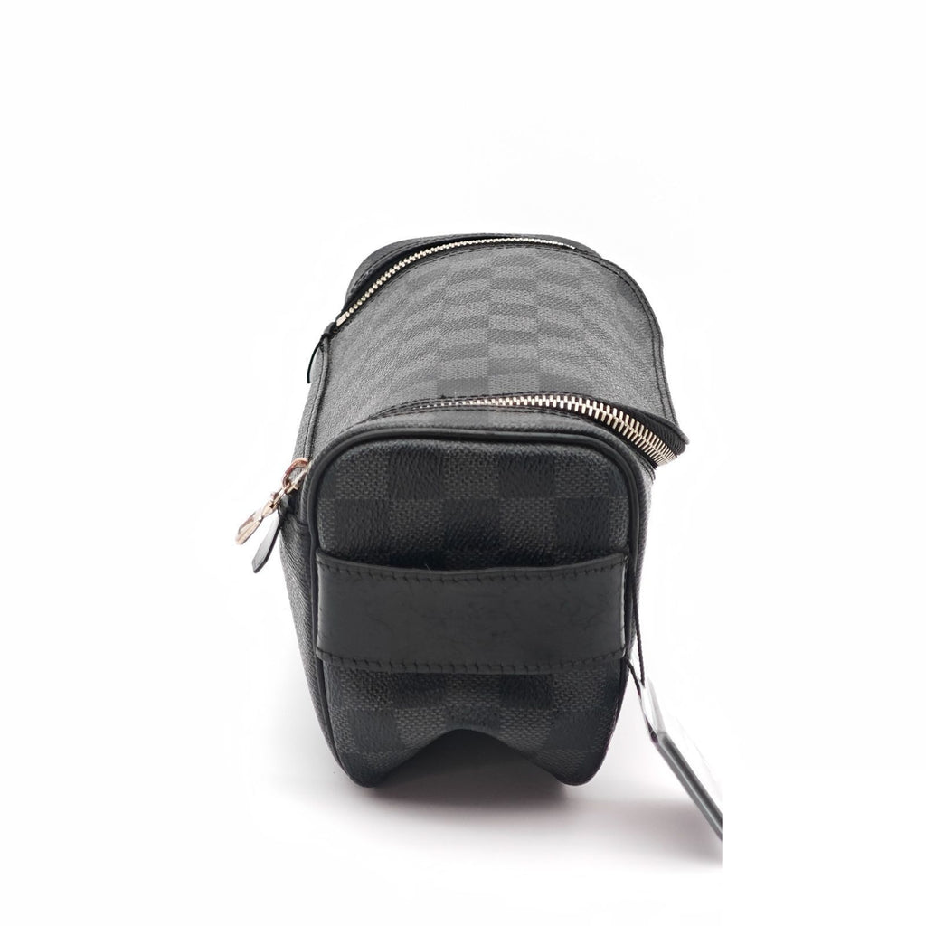 Louis Vuitton Toilet Pouch Travel Wide Tube Black Gray — view 4
