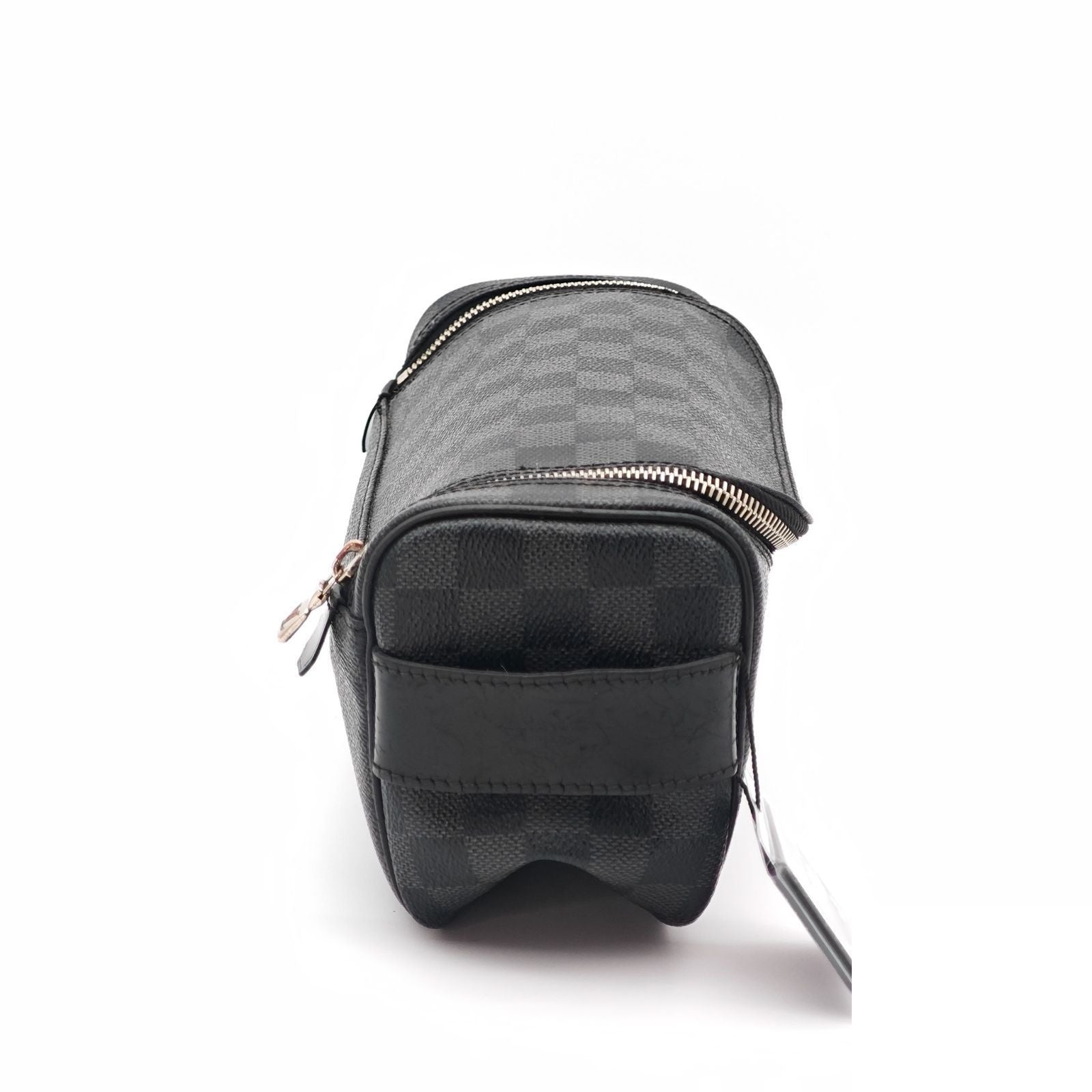 Louis Vuitton Toilet Pouch Travel Wide Tube Black Gray — view 4