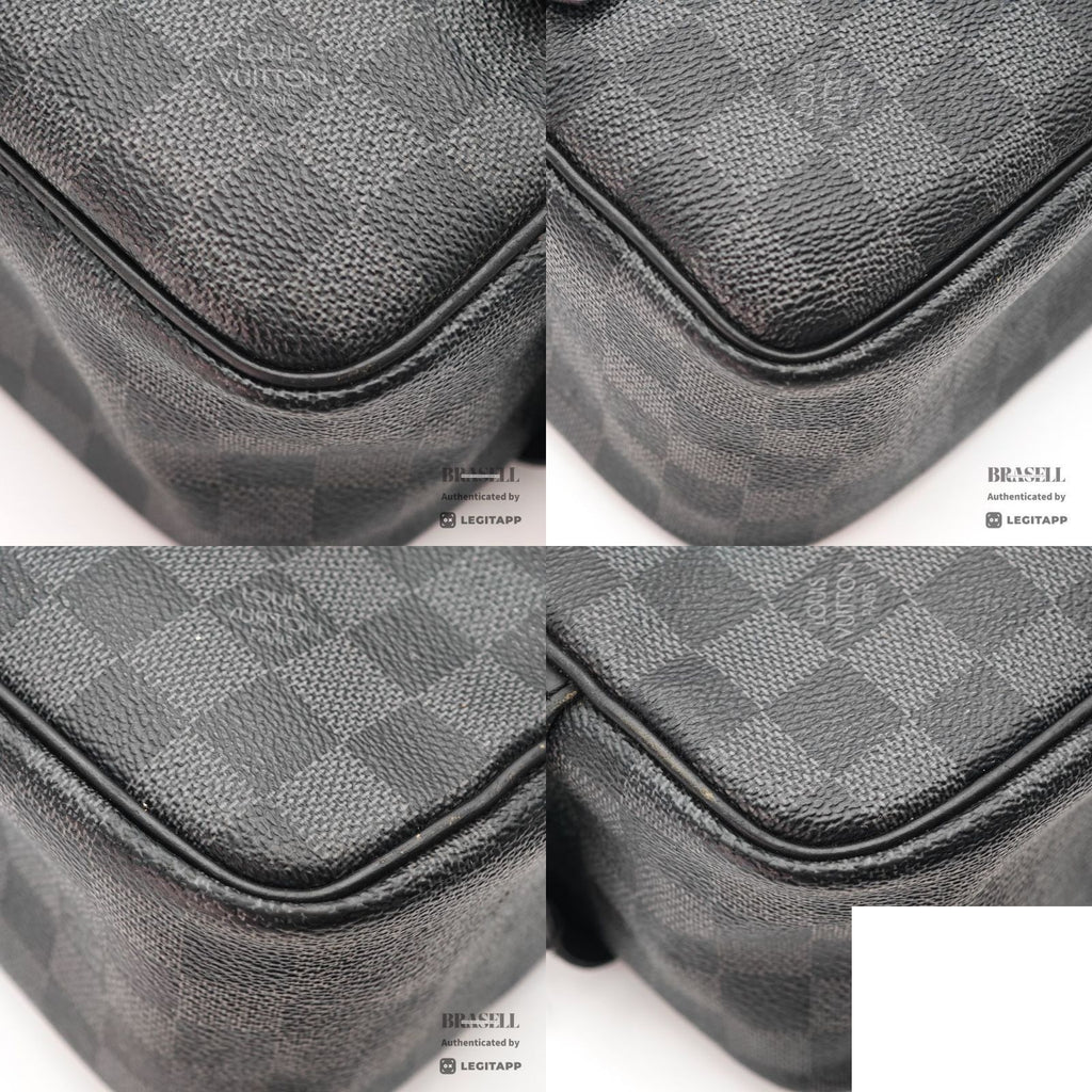 Louis Vuitton Toilet Pouch Travel Wide Tube Black Gray — view 7