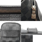 Louis Vuitton Toilet Pouch Travel Wide Tube Black Gray — view 8