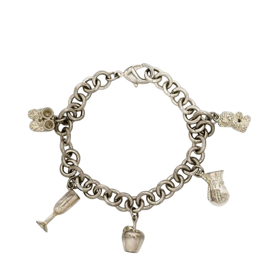 Tiffany & Co Bracelet Multi Charm Silver Official Customer Polished 925 Sterling
