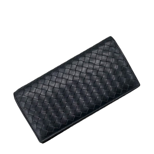 Bottega Veneta Bifold Wallet Black Intrecciato Leather