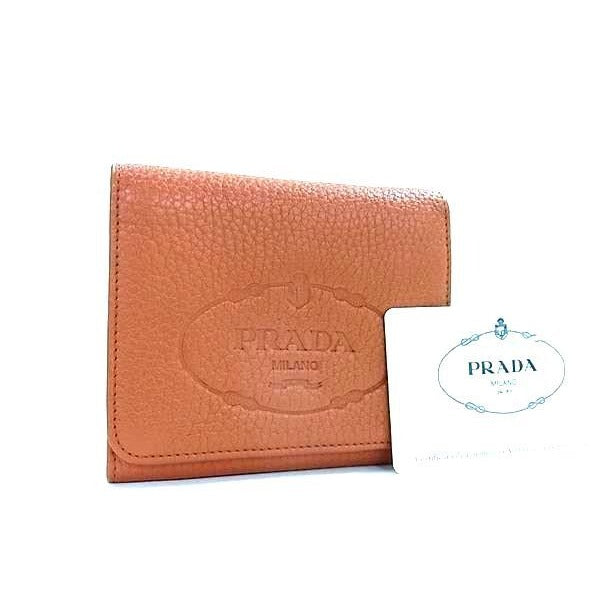 Prada Wallet 1 M0176 Brown Leather Trifold