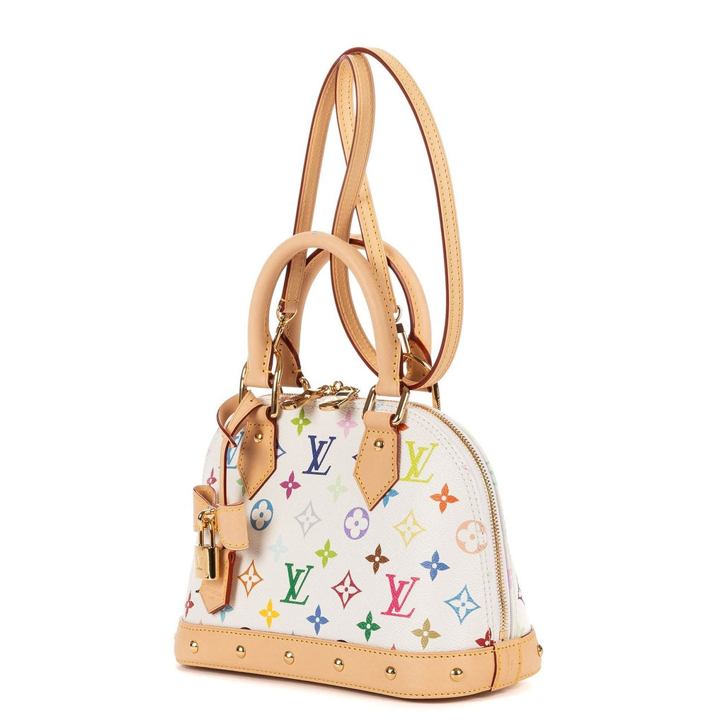 Louis Vuitton Limited Edition LV Takashi Murakami Alma Bbwhite Handbag White Multicolor — view 2