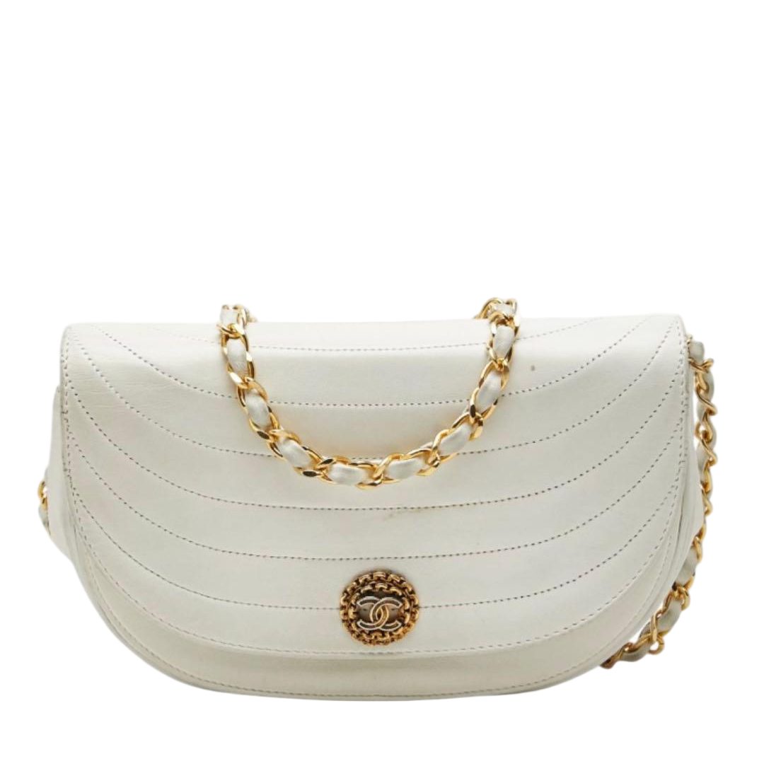 Chanel CC Logo Half Moon Chain Shoulder