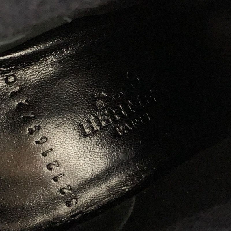 Hermes Volver Boots Short Shoes Knit Leather Blue Black Exlibris Sock — view 8