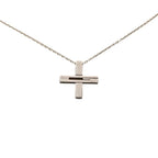 Gucci Cutout Cross Pendant Necklace Silver