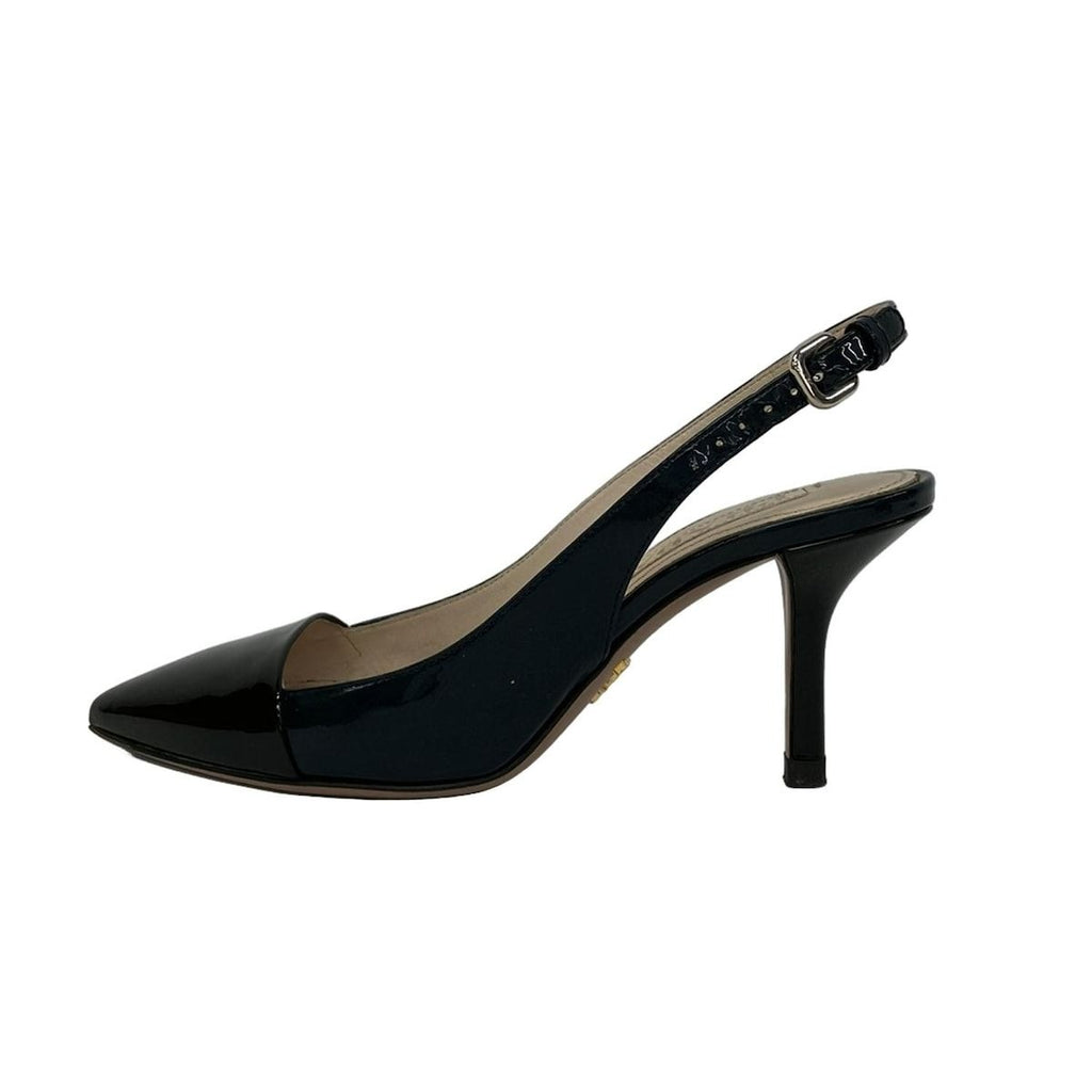 Prada Sandals 34 Dark Navy Black Leather