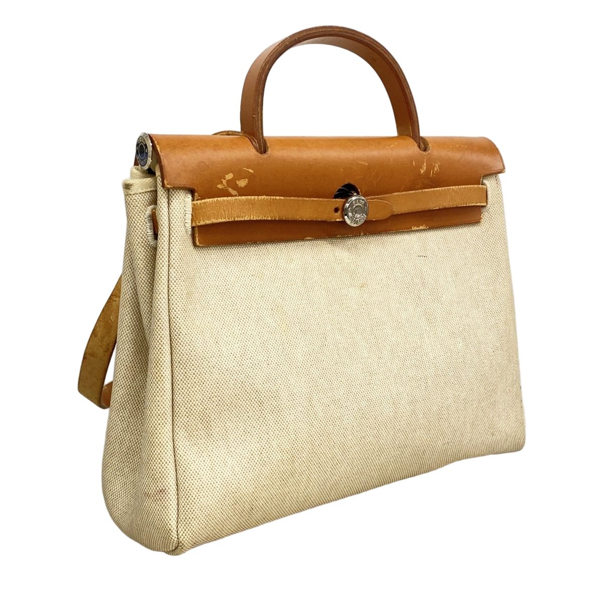 Hermes Handbag Herbag PM Toile Ash Natural Silver 2-Way — view 2