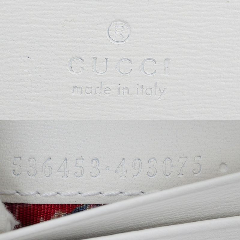 Gucci Sherry Line GG Quilted Compact Wallet White Leather Bifold — view 9