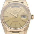 Rolex Day Date Watch 18k Yellow Gold Champagne Gold Oh Polished